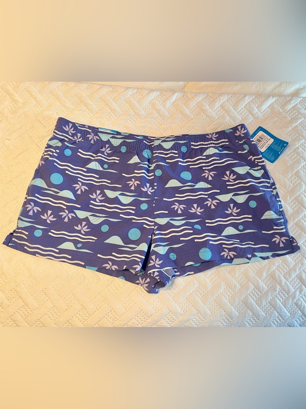 Columbia Sandy River II Printed Shorts NWT Purple Outdoor Hiking Size XL - Picture 2 of 8